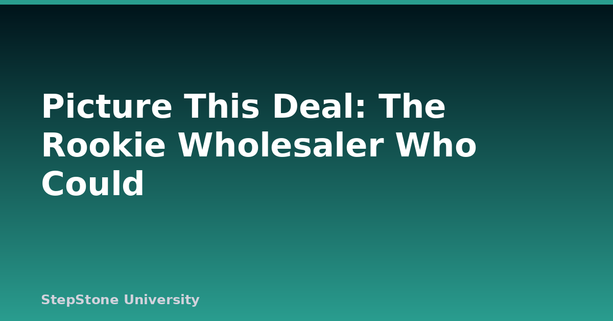 Picture This Deal: The Rookie Wholesaler Who Could